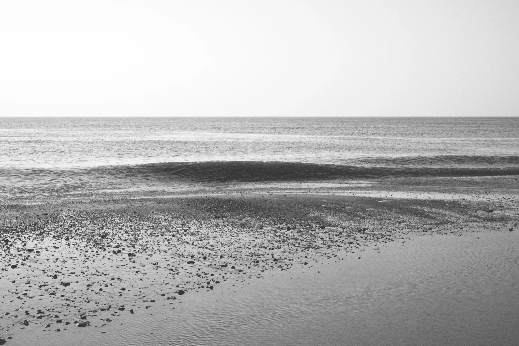 Waves breaking on the beach