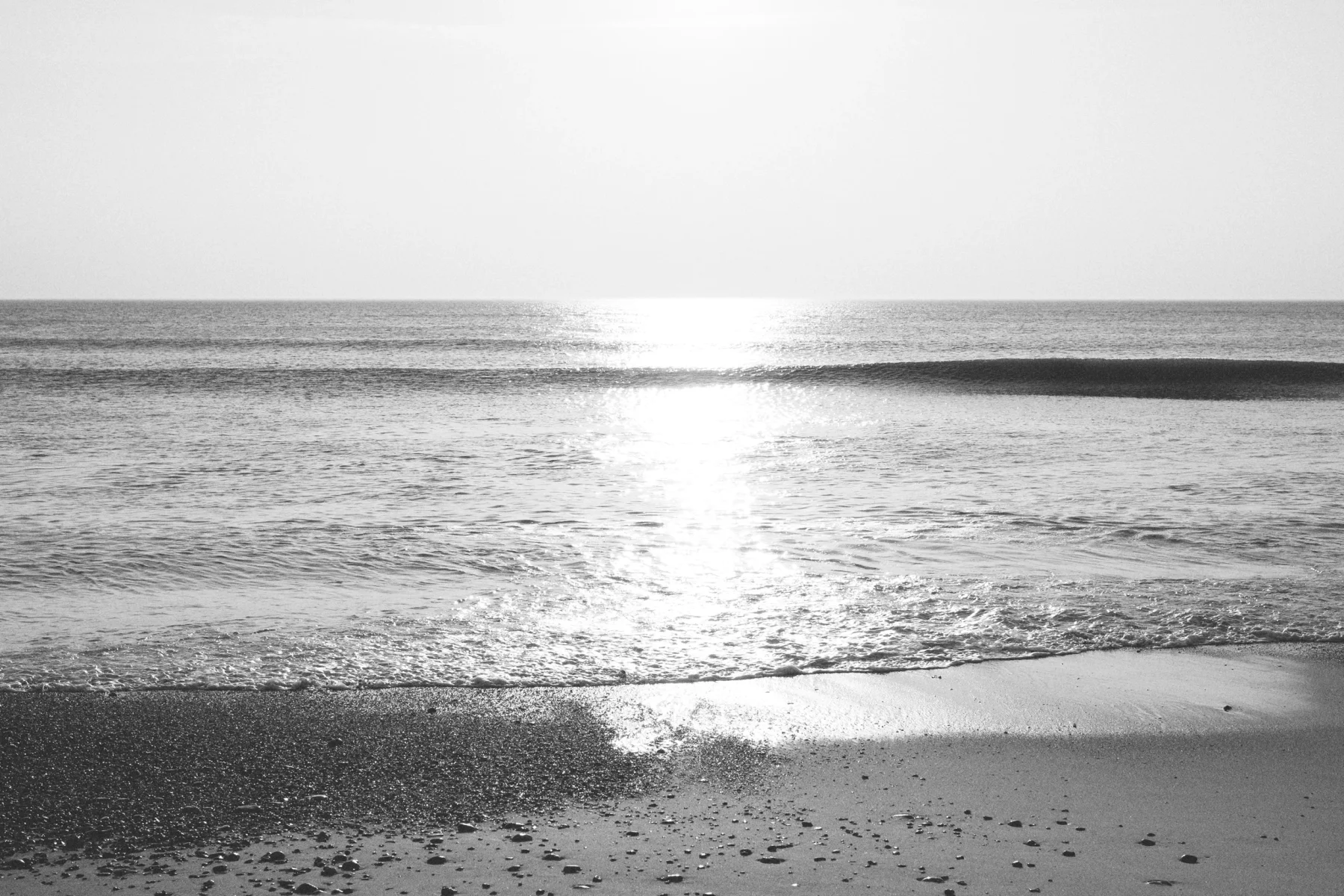 Waves breaking on the beach