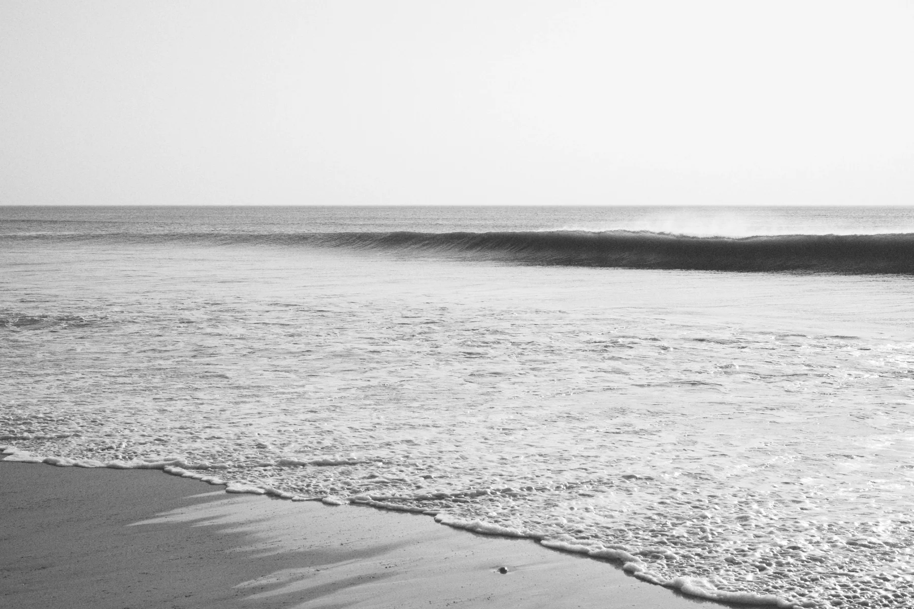 Waves breaking on the beach